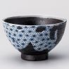 Japanese black rice bowl asanoha - KURO ASANOHA