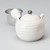 Tetera de cerámica japonesa, SHIROMARU, blanco