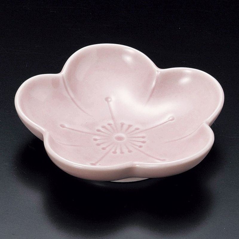 Kleiner Teller in Form einer Pflaumenblüte, rosa - UME