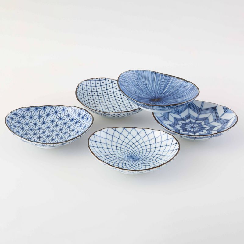 Set de 5 petites assiettes ovales en céramique- DAEN KATACHI