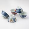 Juego de 5 tazones de té de cerámica japonesa - HASAMI
