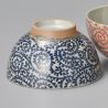 petit bol à riz japonais en céramique, TAKOKARAKUSA, motifs bleus