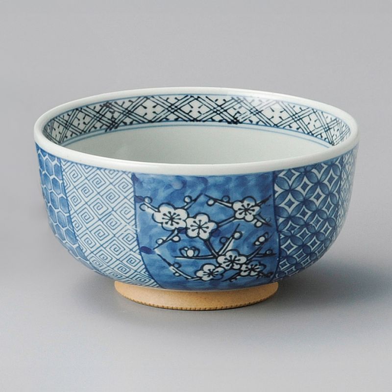 bol bleu japonais en céramique pour soupe motifs fleurs SHONZUI