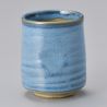 Taza de té japonesa de cerámica azul, YUZU PECO