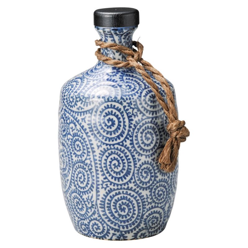 Flasche für japanische Spirituosen 1lt TAKO KARAKUSA, blau