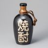 bottle for japanese alcohol TENMOKU KESSHO 1,1lt black and kanji