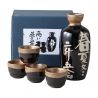 Service à saké traditionnel japonais, 4 tasses et 1 bouteille,SAKE TOKKURI