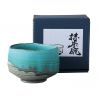 Bol en céramique pour cérémonie du thé turquoise- TAKOIZU 1