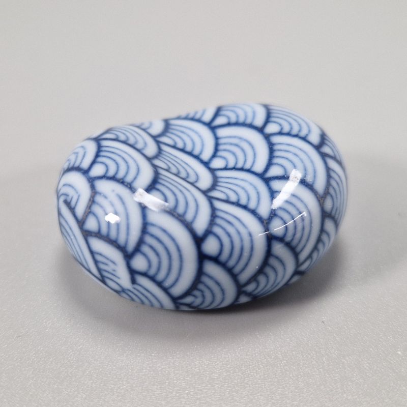 repose baguettes japonais bleu motifs vagues SEIGAIHA AZUKI