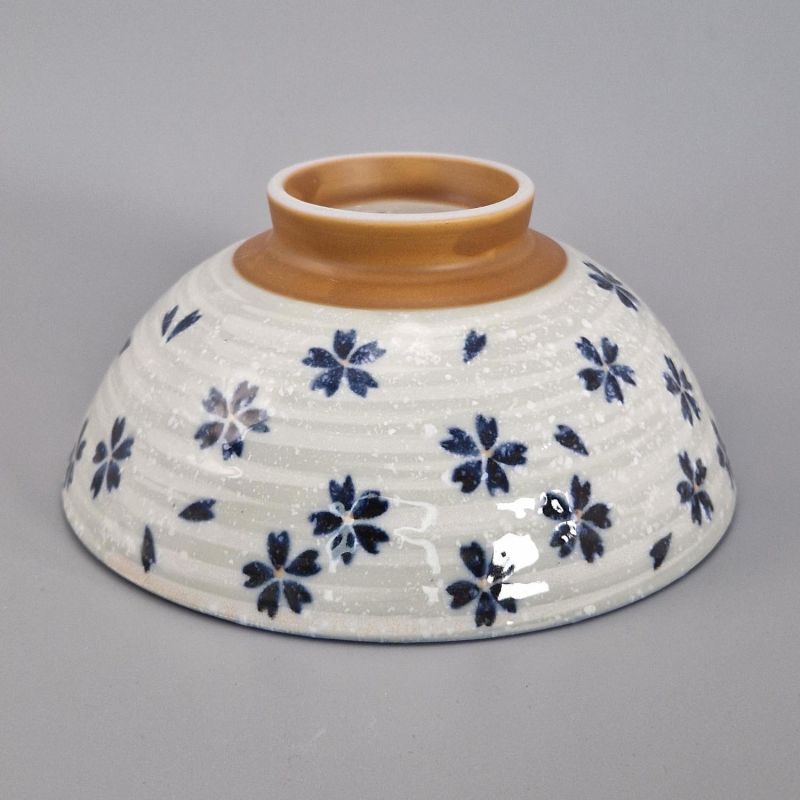 Cuenco de arroz de cerámica japonés, SAKURA, azul