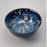 Petit bol japonais en céramique bleu motif fleurs - SOSHUN HANA BLUE - 15.7 cm