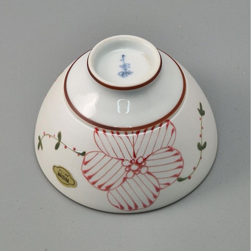 Ciotola di riso in ceramica giapponese, sakura rosso - AKAI SAKURA