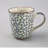 Tazza da tè in ceramica con manico, fiori bianchi e blu, MYAKAKBM