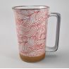 Grand mug japonais à thé en céramique - Aranami Rouge