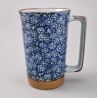 Taza de té japonesa grande de cerámica - Azul Kiku