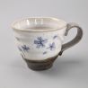 Japanese ceramic mug with handle, gray and purple sakura - SAKURA