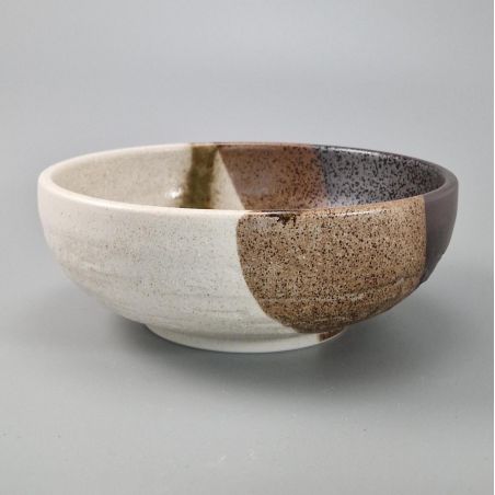 bol évasé japonais en céramique Ø17x6,2cm SAIUN, beige marron et noir