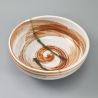 bol évasé japonais en céramique Ø17x6,2cm HISUI, blanc et orange