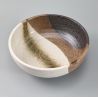 tazón de sopa japonés de cerámica Ø17x6,2cm, SAUIN, beis castaño y negro