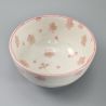 Cuenco donburi de cerámica japonesa, blanco y rosa - SAKURA