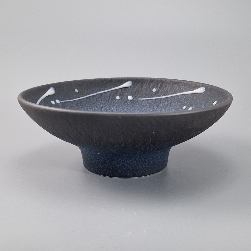 Japanese bowl in raw ceramic, blue gray, KIMO I