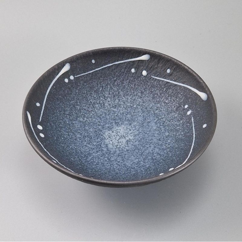 Japanese bowl in raw ceramic, blue gray, KIMO I