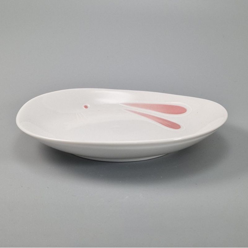 Piatto piccolo coniglio in ceramica bianca giapponese - USAGI