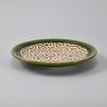 Kleine japanische Platte aus grün und beige emaillierter Keramik - GUNRIN NAMI