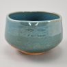 bol japonais pour cérémonie du thé en céramique, BURU, bleu