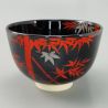 Japanese tea bowl for ceremony, NINSEI, red bamboo
