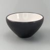 Japanese ceramic tea cup, black and white - JIMINA