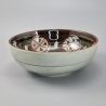 Japanese beige and brown ceramic bowl - NAMI