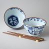 Set aus 2 blauen japanischen Keramikschalen – KISSHO AIZOME KOBO