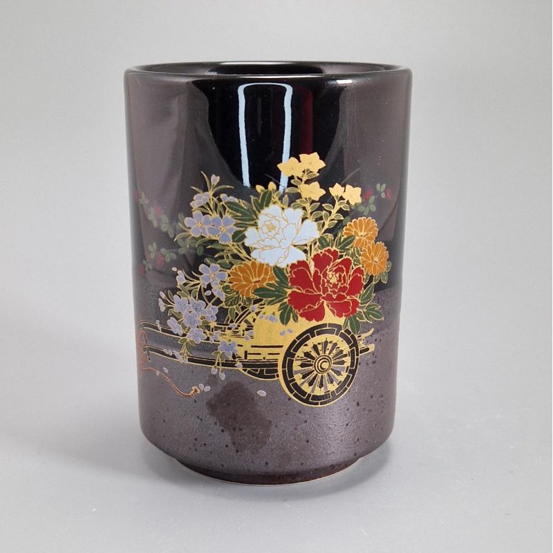 Tasse à thé Iga-nuri Sushi Yumoni, chariot à fleurs, Hanaguruma