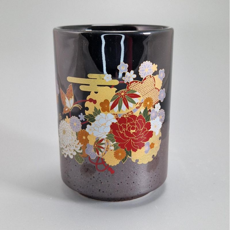 Iga-nuri Sushi Tea Cup, Flowers, Hana Temari