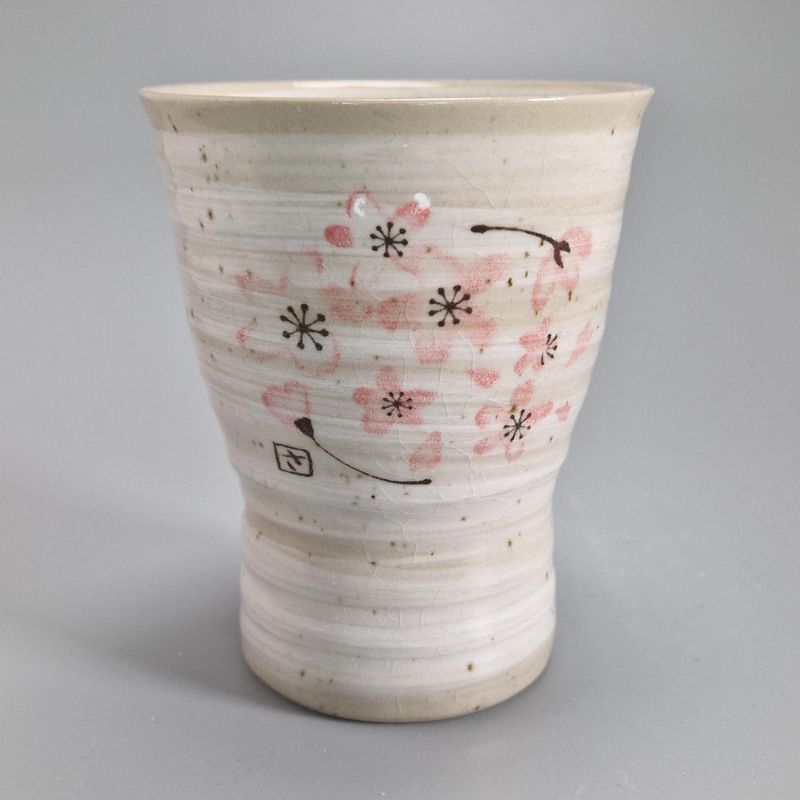 Mazagran japonais en céramique, gris fleurs de cerisier - SAKURA