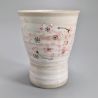 Mazagran in ceramica giapponese, grigio fiore di ciliegio - SAKURA