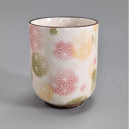 Taza de té de cerámica japonesa, blanca y colores - ASANOHA