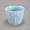 Taza de té de cerámica japonesa, azul y blanca - MATSU