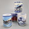 Set aus 4 japanischen Keramiktassen, Landschaften, FUKEI