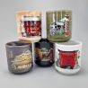 Set mit 5 japanischen Keramik-Teetassen, traditionelle Muster - DENTO