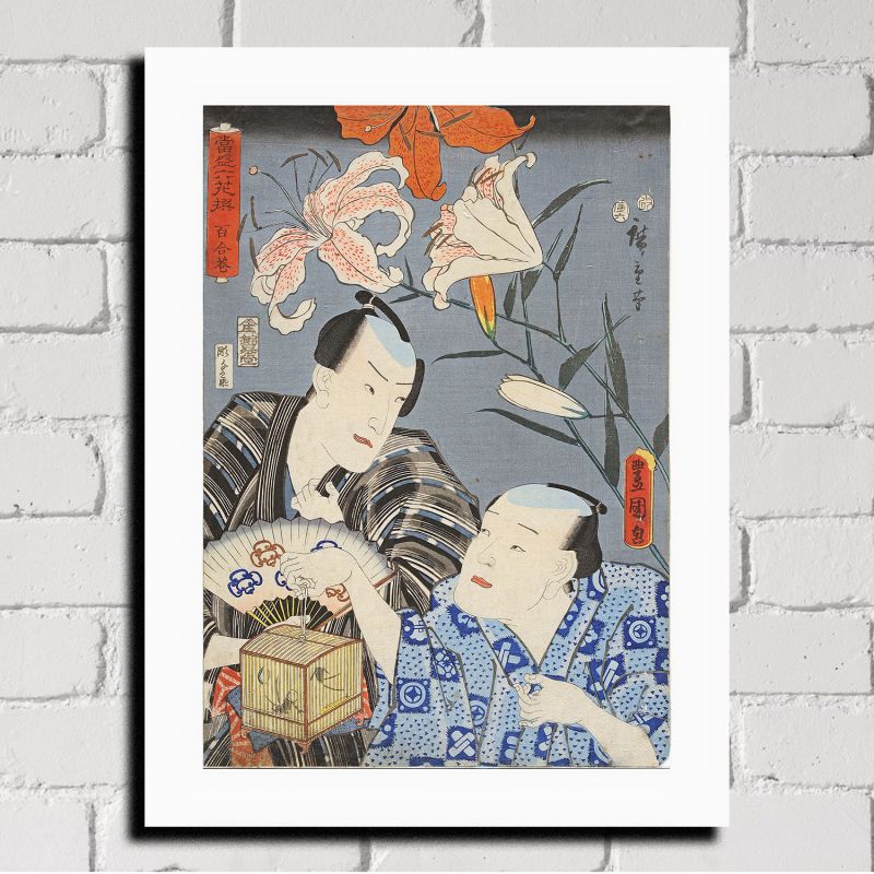 Japanese print, Lily, KUNISADA