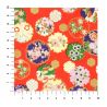 Japanese paper sheet, YUZEN WASHI, red, Four seasons of flowers with snowflake patterns