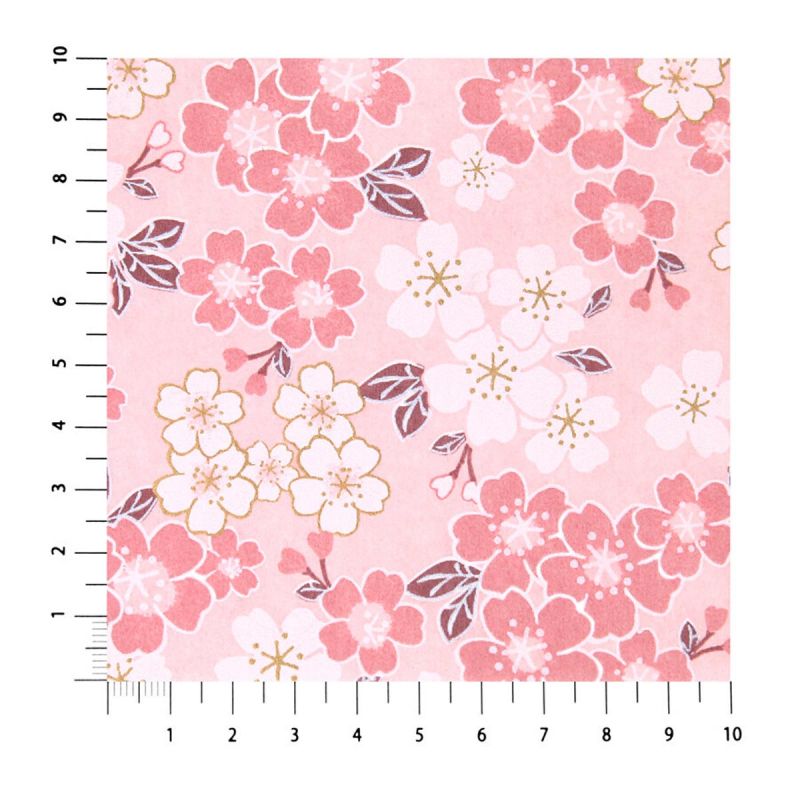 large sheet of Japanese paper, YUZEN WASHI, pink, Cherry blossoms in full bloom