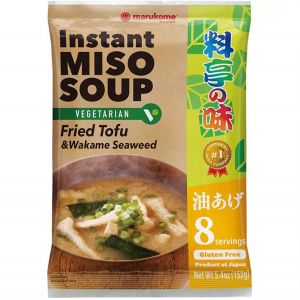 Miso soup (Ryoutei No Aji) Vegetarian - Fried tofu and wakame seaweed. Marukome
