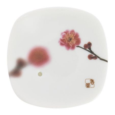 Japanese square ceramic incense holder, YUME SAKURA, cherry blossom