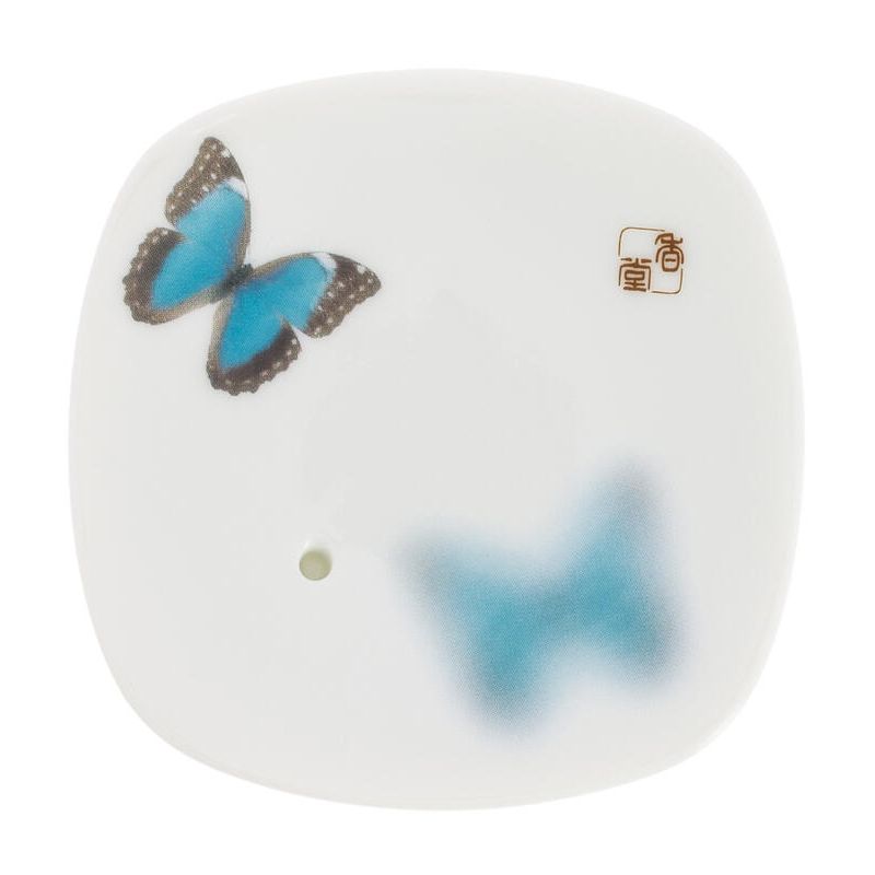 Portaincenso quadrato in ceramica giapponese, YUME CHO, farfalla