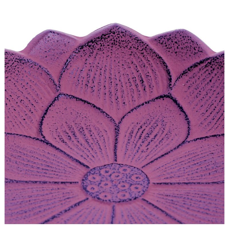 Japanese cast iron incense burner purple, IWACHU LOTUS, lotus flower