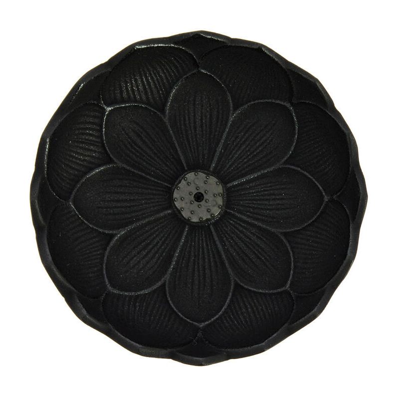 Quemador de incienso japonés de hierro fundido negro, IWACHU LOTUS, flor de loto