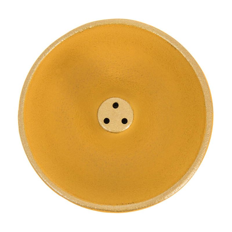 Yellow cast iron incense burner, IWACHU, fountain